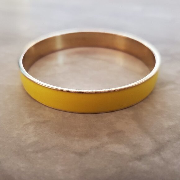 J. Crew Jewelry - 💛 Vintage 1990s 90s J.Crew Yellow Enamal Skinny Bangle Bracelet 💛